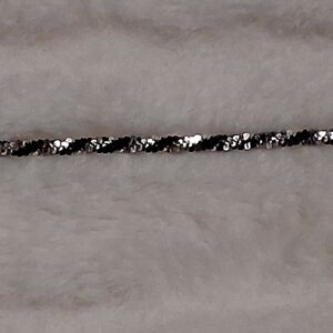 Sterling Silver & Black Rhodium Twisted  Rock Cut Bracelet 7"